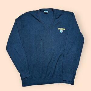 Vintage Pittsburgh Steelers 1980s Garan Sweater Men’s Medium Black Vtg 80s NFL